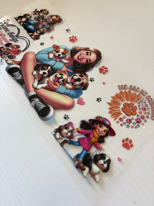 Girl with Dog Uv Dtf Wrap