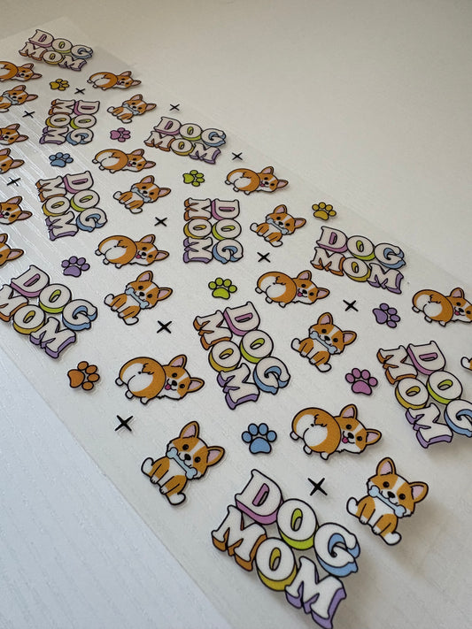 Dog Mom Corgi butts dog Uv Dtf Wrap