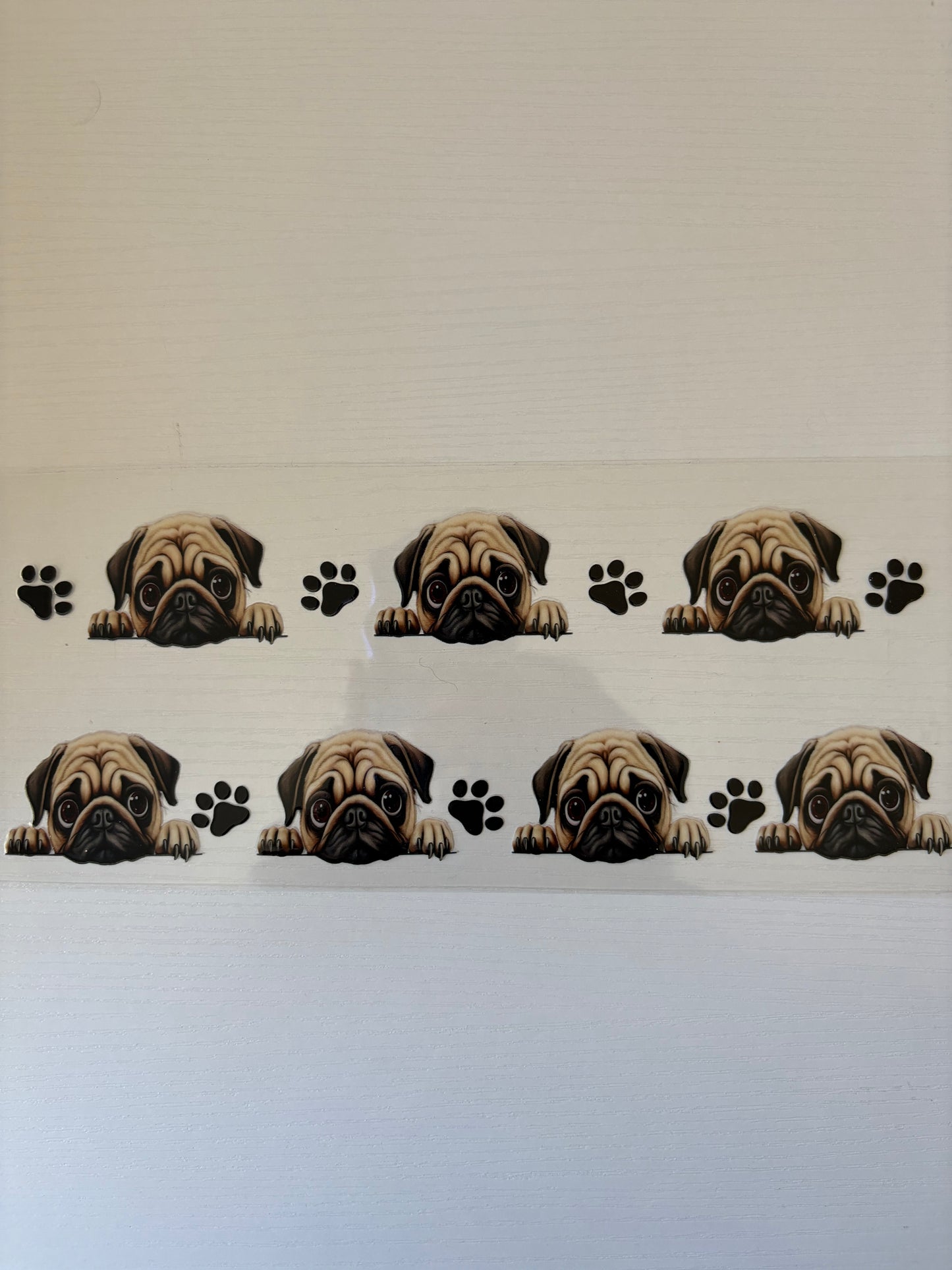 Pug dog Uv Dtf Wrap