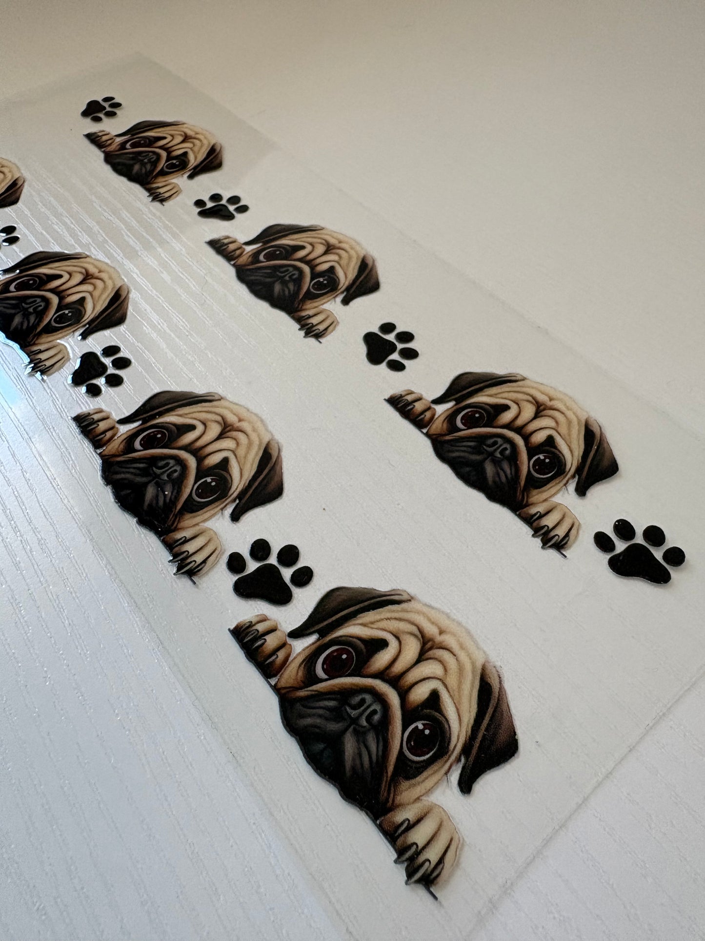 Pug dog Uv Dtf Wrap