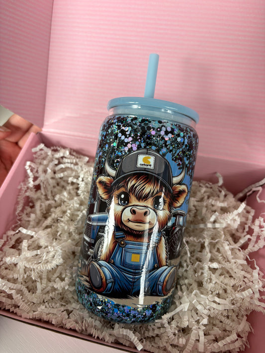 Highland Cow Snow Globe Pre-Made Tumblers