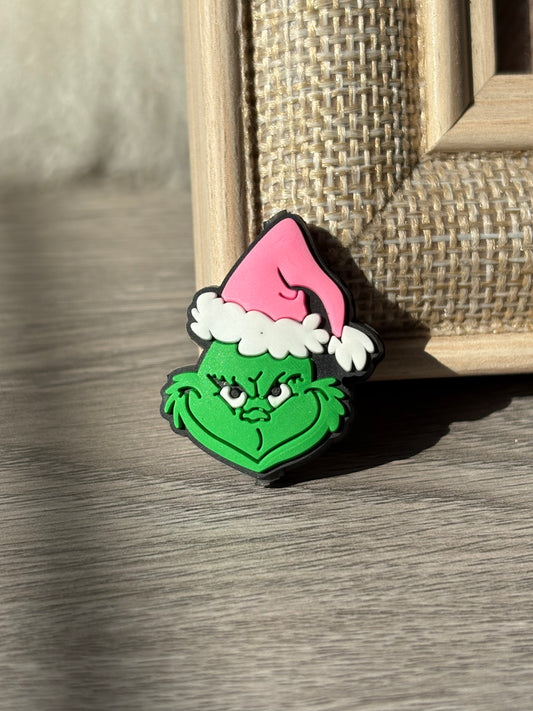 The Grinch pink Hat Silicone Focal Beads