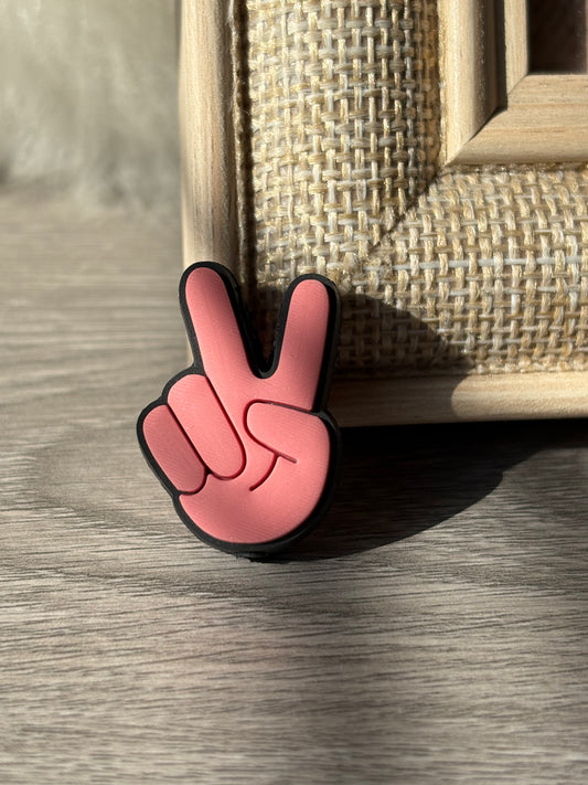 Peace finger Silicone Focal Beads