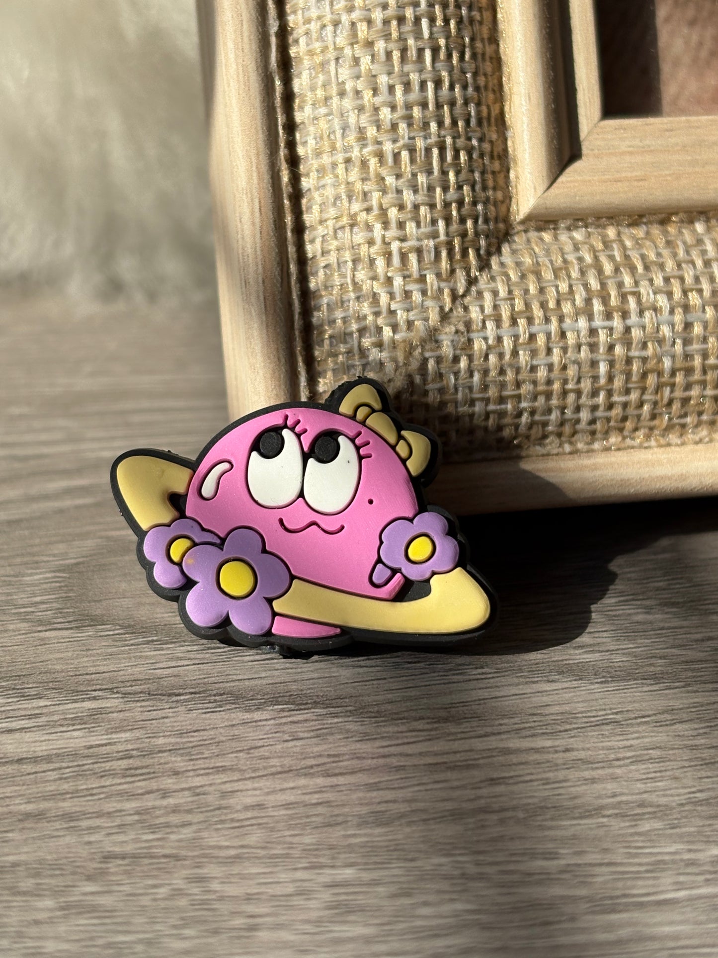 pink cartoon planet Silicone Focal Beads