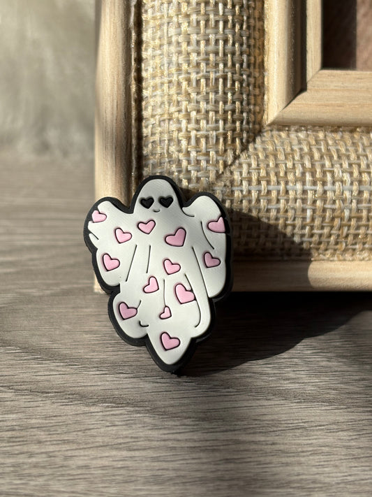 Hearted ghost Silicone Focal Beads