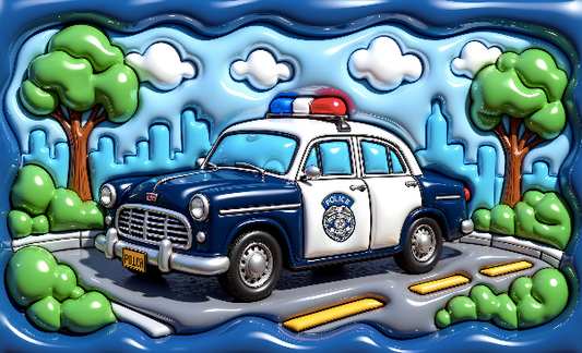 Inflated Police Car Kids Sublimation Wraps